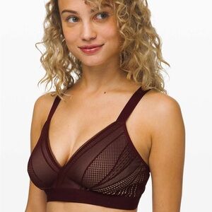 Lululemon Athletica Awake to Lace Bra - Garney/Barely Beige Mesh Bralette - 34D